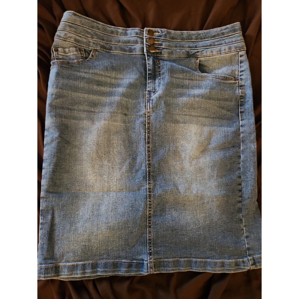 D. Jeans Women's Blue Denim Pencil Skirt Size 16 Stretch Cotton Blend